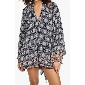 Free People layered bell sleeve tunic mini dress